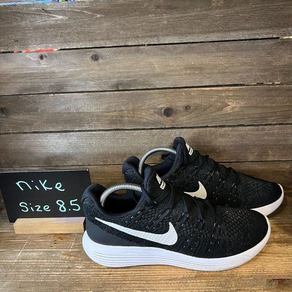 Womens Nike Lunarepic Flyknit 2 Black Athletic Running Sneakers Shoes Size 8.5 M - Picture 1 of 6